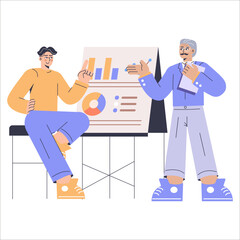 Diversity Businessman. Flat Vector Illustration