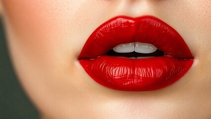 Obraz premium beautiful red lips, makeup