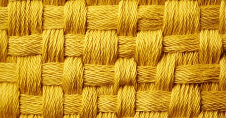 Fototapeta premium Seamless Yellow Woven Fabric Texture Wallpaper