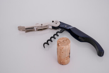 Cork screw isolated on white background