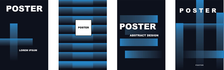 70s blue color gradient music poster background vector design. bunch of retro wall decoration, groovy,funky geometric shape. Vintage hippie wall art for interior, ad,feed banner, cover, poster