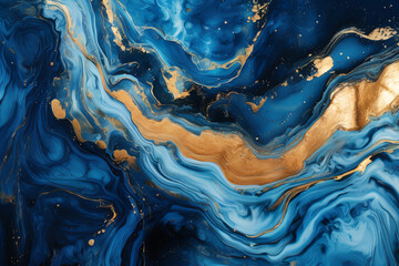 Luxurious abstract fluid art painting in alcohol ink technique,with colorful mix of paints. Imitation marble stone cut, luminous gold veins. Soft and dreamy design.