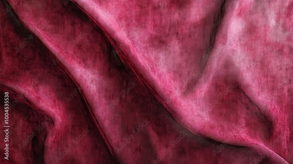 Aufkleber rich crimson fabric draped elegantly, showcasing texture and depth in soft lighting for a cozy atmos