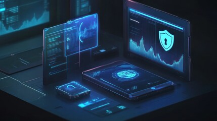 Fototapeta premium Cybersecurity and Data Protection