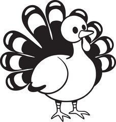 Thanksgiving a cute turkey Flat design vector