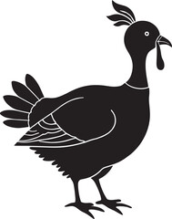 Turkey bird silhouette black and white