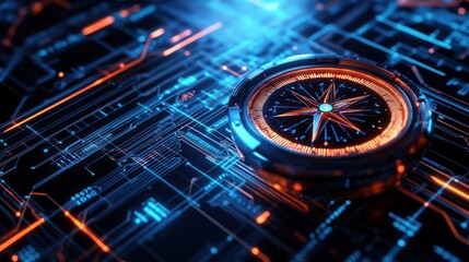 Digital Compass on Circuit Board