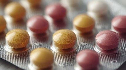 Close Up of Pills in a Blister Pack