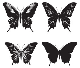 Butterfly silhouette vector, Line art butterfly, Butterfly silhouette bundle