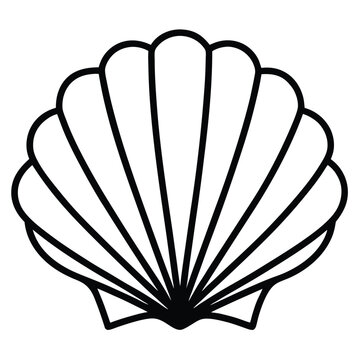 recommend clip art: Shell vector icon scallop shellfish pearl  shell logo black line icon sea shell symbol