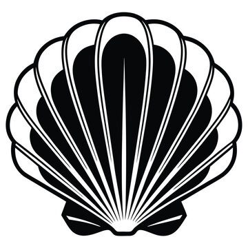 recommend clip art: Shell vector icon scallop shellfish pearl  shell logo black line icon sea shell symbol