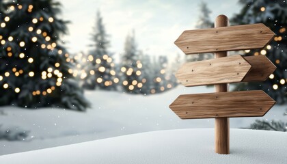 An enchanting holiday landing page designed with rustic textures, featuring wooden signs, string lights, and seasonal imagery of a snowy forest, blending natural warmth with festive charm.