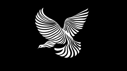 Zebra Dove Logo Design illustration