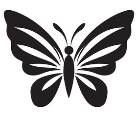 Butterfly silhouette vector, Line art butterfly, Cute butterfly vector