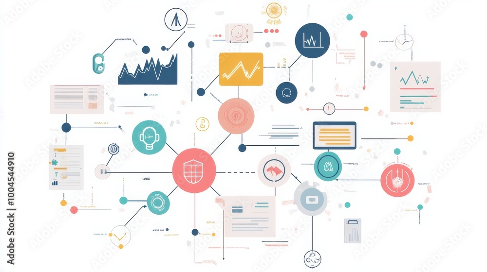 Fototapete visual representation of data connections and analytics showcasing statistics and graphs in a digita