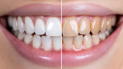 Before and after comparison of a dental implant surgery, showing the transformation of missing teeth to a full, natural-looking smile.