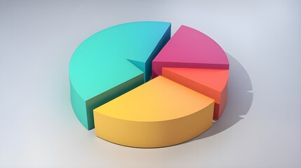 Fototapeta premium Colorful 3D Pie Chart Data Visualization Business Presentation Graphic