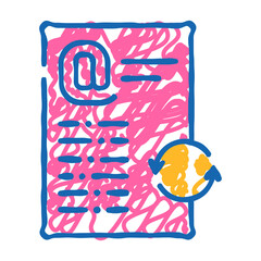 email list cleaning doodle icon sketch vector. email list cleaning sign. isolated symbol illustration