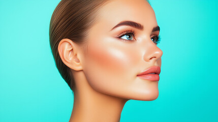 Fototapeta premium Beauty Profile with Flawless Skin