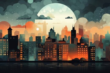 Fototapeta premium Wallpaper city architecture metropolis.