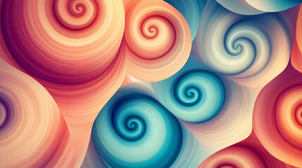 Fototapeta premium A pattern of rotating spirals with gradient shading. 