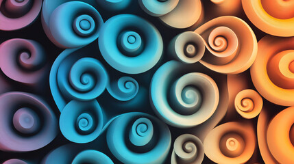 Fototapeta premium A pattern of rotating spirals with gradient shading. 