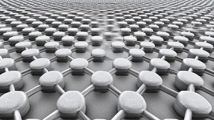 Fototapeta premium Close-up view of graphene sheet with one-atom-thick layer of carbon atoms arranged in hexagonal lattice, graphene