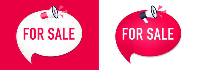 Speech bubble for sale. Loudspeaker. Product label background design. Flash Sale banner for web or social media. Marketing sale promotion. Limited time offer, Get extra discount. Vector illustration