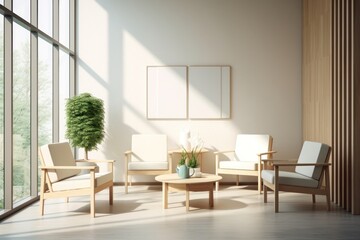 Fototapeta premium Hospital furniture architecture building.