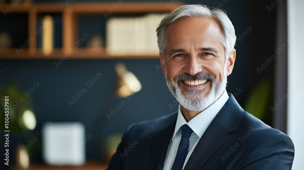 Wall mural Confident Businessman in Modern Office Setting