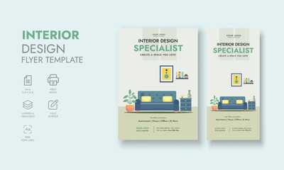 Interior Design Flyer, Architecture and Interior Design Flyer, Interior Design Flyer DL Flyer