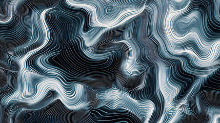 Obraz premium A pattern of abstract waveforms in a monochromatic color scheme. 