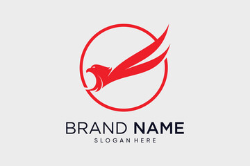 Eagle and wings logo design vector template illustration with creative idea