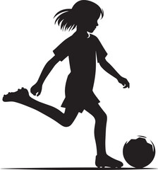 Football player kicking football silhouette vector illustration isolated on a white background