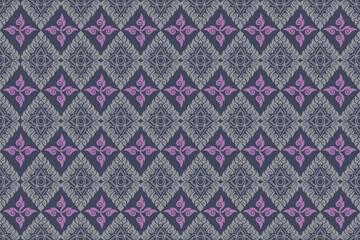 Thai art pattern vector seamless color background,line Thai ,luxury Asian style , for fabric print ,cloth ,decoration, embroidery,background and wallpaper.