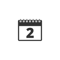 Yearly calendar icon. All twelve months. Number 2  icon isolated on transparent background