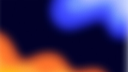 Blurred blue and orange gradient waves on a dark background 