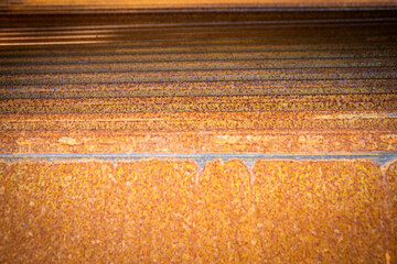 Facade metal decorative panels. Rusty texture background