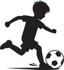 Football player kicking football silhouette vector illustration isolated on a white background