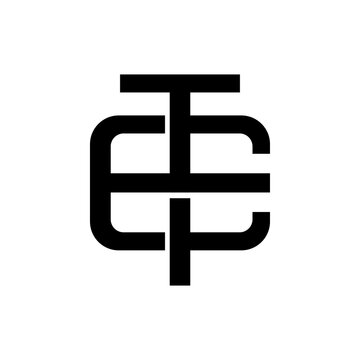 Logo ET TE initials design vector template