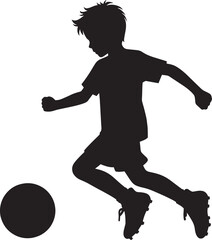 Football player kicking football silhouette vector illustration isolated on a white background