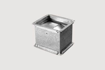 Supply and exhaust ventilation system. Universal rectangular metal air duct for ventilation systems. On a white background.