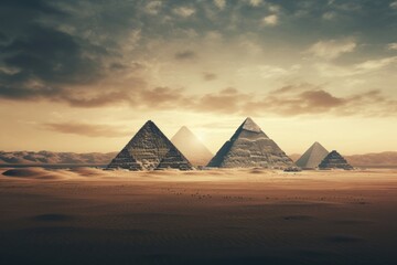 Pyramids architecture landscape tranquility.