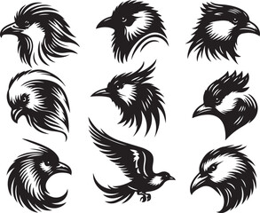 set of a bird silhouette vector image. birds illustration