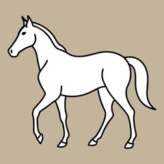 Graceful Horse Line Art Vector Illustration for Man's Professional and Creative Design Work.