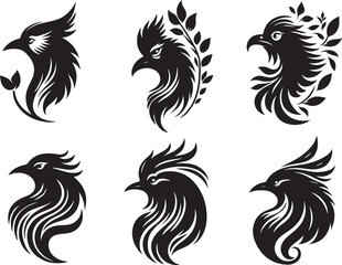 set of a bird silhouette vector image. birds illustration