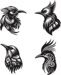 set of a bird silhouette vector image. birds illustration