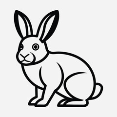 Fototapeta premium Rabbit icon or modern line symbol. Vector line art and icon design with bold outline.