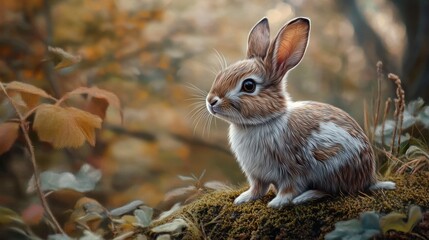 Fototapeta premium Ein hÃ¼pfendes Kaninchen.