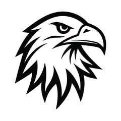 Smart Eagle Head Minimal Outline Vector Illustration for Kids' Imaginative Coloring Book Pages.